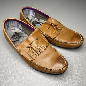 Ted Baker Men's Leather Tassel Loafers Slip-On Shoes Tan Brown US 11